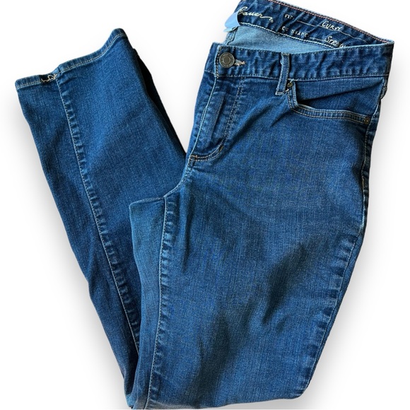 Eddie Bauer Curvy Straight Leg Specially Dyed Jeans Sz 12 - Picture 11 of 11